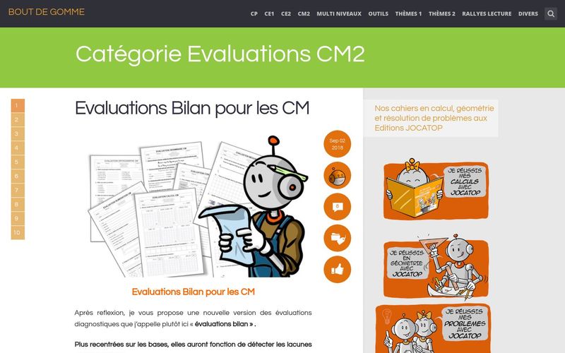 Evaluations CM2 : Bout de Gomme